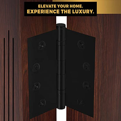 Black Heavy Duty Door Hinge Matte Black Ball Bearing 4x4 Inch Heavy Duty - Set of 24 Solid Brass Matte Black Door Hinges (Flat Black) - color: Flat Black