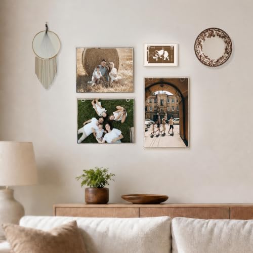 NIUBEE 5x7 Clear Acrylic Sign Holder Horizontal Wall Mount 6 Pack - size: Horizontal 6 Pack 5" x 7"