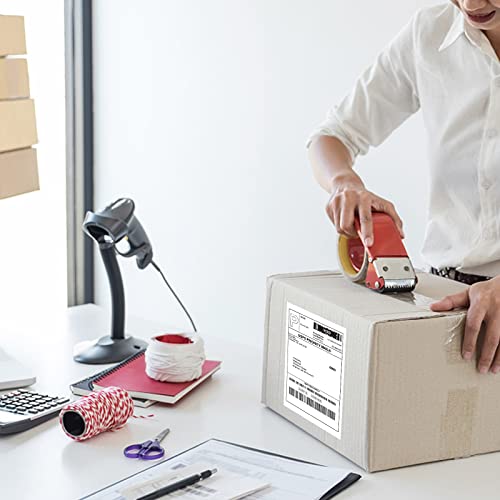 MFLABEL 4x6 Direct Thermal Labels (8000 Labels) 4" x 6" Perforated Shipping Labels Compatible with Zebra Printers Fanfold Thermal Label Stickers for Shipping Packages - 4 Stacks White Labels - size: 2000 Labels/Stacks White
