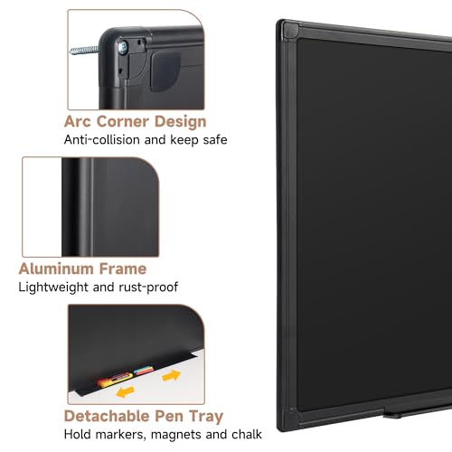SELEAD Magnetic Chalkboard 96 x 48 Inches - Black Aluminum Frame - size: 96"W x 48"H (single-sided)