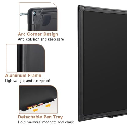 SELEAD Magnetic Chalkboard 96 x 48 Inches - Black Aluminum Frame - size: 96"W x 48"H (single-sided)
