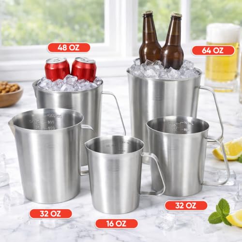 Newness 2 Cup Stainless Steel Measuring Cup, Metal Measure Cup, 16 Oz,0.5 L - size: 16 OZ (2 Cup, 500 ML)