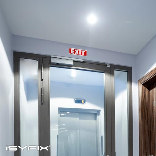 iSYFIX Exit Signs Stickers, 12 Pack, 12x4 Inch - color: Sticker, size: 12 Pk 12x4