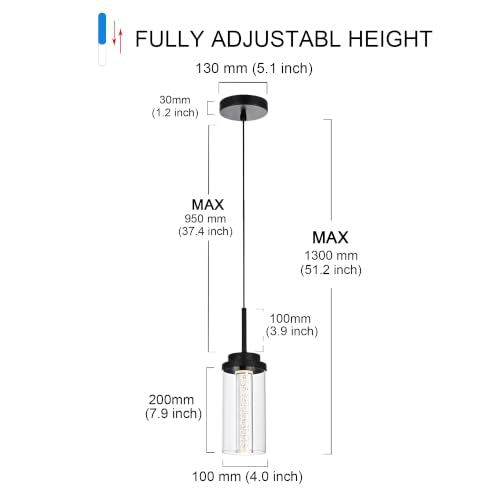 MELUCEE 3 Packs Modern LED Pendant Light Fixtures 5 Color Temperature - color: Black, size: 1-Light-3 Packs