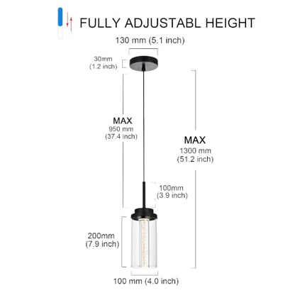 MELUCEE 3 Packs Modern LED Pendant Light Fixtures 5 Color Temperature - color: Black, size: 1-Light-3 Packs