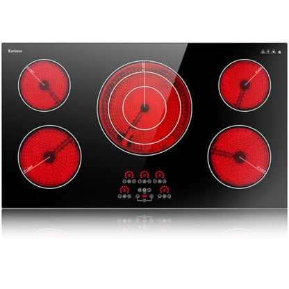 Karinear Electric Cooktop 36 Inch, Upgrade 5 Burners Electric Stove Top - color: 36 inch 5 burners