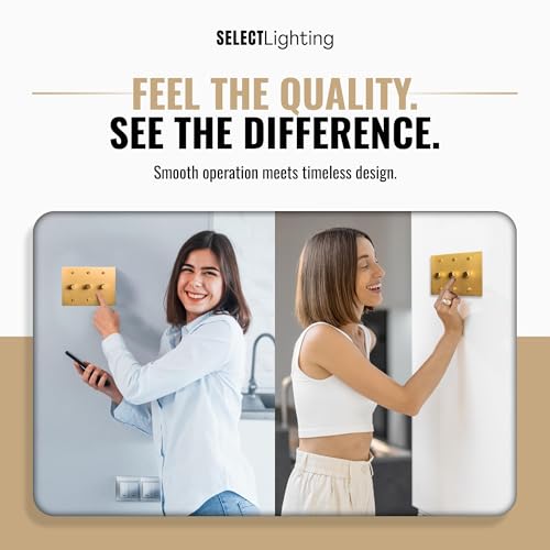 SELECT 3 Gang Solid Brass Rotary Dimmer Switch, 3-Way & 1-Way Compatible - color: Satin Brass, size: 3 Gang, style: 1/3-Way Dimmer