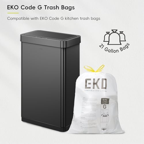 EKO Mirage X 80 Liter / 21.1 Gallons Motion Sensor Trash Can or Recycling Bin, Automatic Large Kitchen Trash Can Touchless, Stainless Steel, Matte Black - size: Mirage X 80 liter - Matte Black