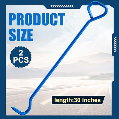 Therwen 2 Pcs 30 Inch Manhole Cover Hook Tool, 5/8" Hex Alloy Steel, Blue - color: Blue, size: 30 Inch