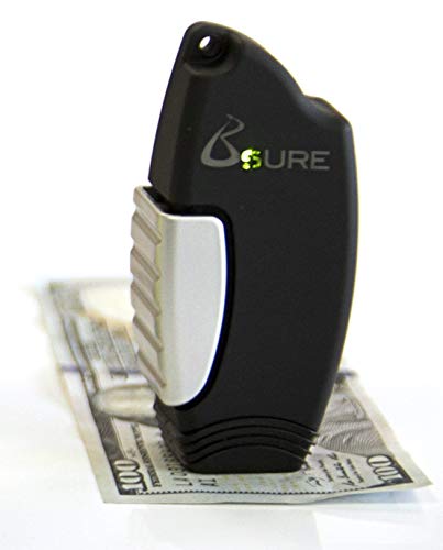 B$URE Portable Counterfeit Bill Detector - Pocket Size Fake Money Detector Perfect for Small Businesses and Restaurants – Gives Reliable Protection Against Fraud