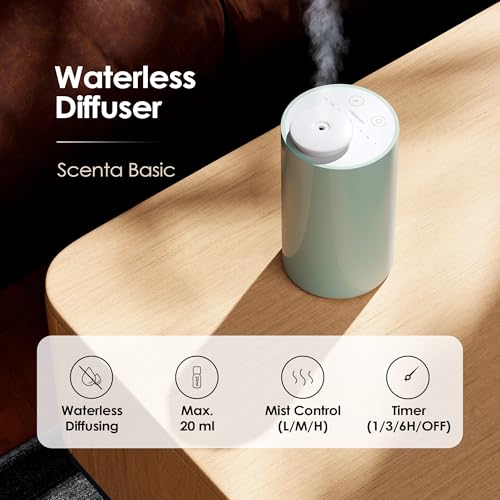 Airversa AN6 Waterless Diffuser for Essential Oil for Home, Room, Green - color: Green Lily