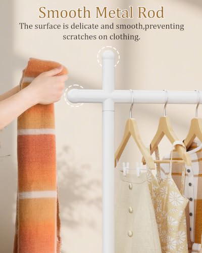 Coat Racks Freestanding with Natural Rock Base,68.9in,White,Large - color: White, size: 25.6*11.8*68.9in