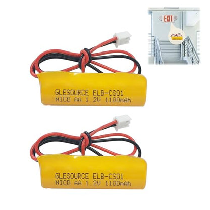 XUNTU ELB-CS01 1.2V Batteries Ni-CD AA Exit Sign Emergency Light Battery Replacement Compatible for Unitech OSA268,ELB-CS01, EXR EL 122 C4T (2 Pack) - size: 2 PCS 1100mAh