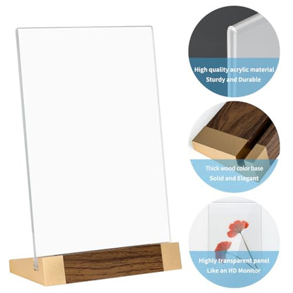 Acrylic Sign Holder 8.5 x 11, L-Shape Vertical 2 Pack for Tabletop - size: 8.5*11 Inch