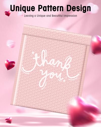 Cozymood Pink Bubble Mailers 8.5x12" 40 Pack Usable Size 8.5x11" Thank You - color: Thank You, size: 8.5 x 12" 40PC