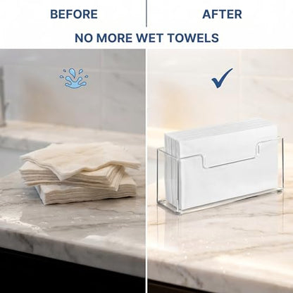 Acrylic Guest Towel Holder, Clear Bathroom Countertop Caddy - color: A - Acrylic Guest Towel Holder, size: Guest Towel Holder