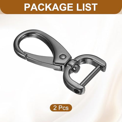 HARFINGTON 2Pcs Detachable Snap Hook Swivel Clasp 5/8" D Ring with Swivel Lobster Claw Clasps Hook for Purse Strap Keychain Bag DIY Craft, Gunmetal - color: Gunmetal, size: 5/8"