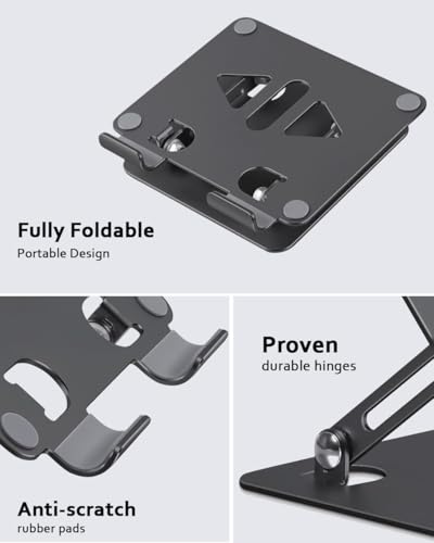 Aoviho Tablet Stand for Desk,Adjustable Tablet Holder,Black - color: Black
