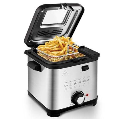SUSTEAS Deep Fryer with Basket, 1.35Qt Electric Deep Fryer for Home Use - size: 1.5L