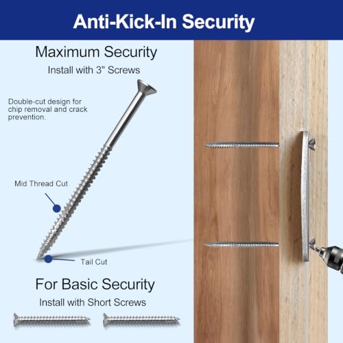 Standard Door Strike Plate Ultra Heavy-Duty Version, 2-1/4" x 1-3/4" - color: Satin Nickel