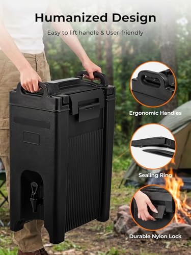 Insulated Beverage Dispenser 5 Gal, Commercial Hot/Cold Drink Dispenser - size: 5 GAL