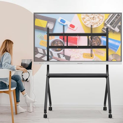 Interactive Whiteboard Portable Stand for 55"-86" Smart Board, Four Lockable Wheels, Sleek Design for The Modern Office or Classroom - size: 55-86 Inch