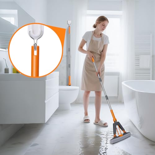 Masthome PVA Sponge Mop with 3 Replaceable Absorbent Heads - color: Orange