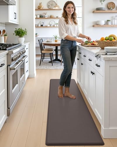 DEXI Anti Fatigue Kitchen Floor Mat Cushioned Standing Runner 70x20, Brown - color: Brown, size: 70"L x 20"W x 0.7"Th