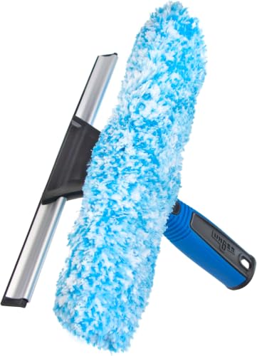 Unger Professional Connect & Clean 2-in-1 Squeegee & Scrubber, 10” Window Cleaning Tool, Commercial and Residential Use, Washer Cleaner Supplies to Remove Excess Water and Dry (Pack of 10) - size: 10 inch (Pack of 10), style: 10" 2-in-1 Window Cleaner II
