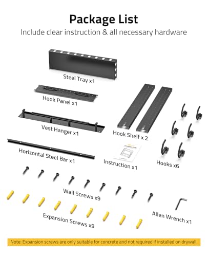 CVLIFE Gun Rack for Wall, Gun Rack Wall Mount with Shelf & Accessory Panel - style: Compact Gun Rack