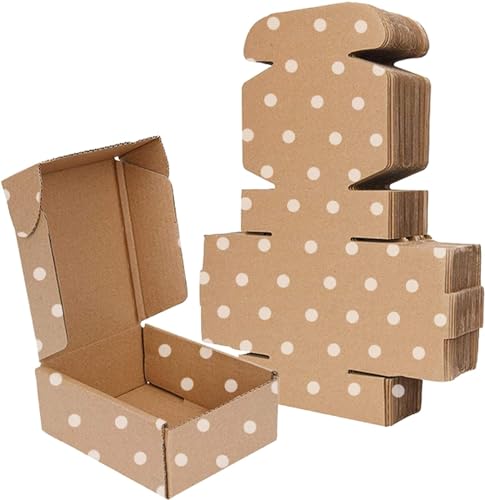 Green Recyclable Cardboard Small Gift Mailer Boxes for Shipping Packaging Craft Gifts Giving Products (Brown, 4 x 4 x 2 Inch) - color: Brown, size: 4 x 4 x 2 Inch