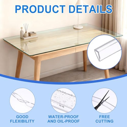 uxcell Clear Edge Trim 9.8Ft Silicone U Channel Edges Guards Fit 3/16"-1/4" - size: 9.8Ft x 3/8" x 9/16", Fits 3/16"-1/4"