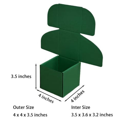 30 Pack 4x4x3.5 in Hunter Green Shipping Boxes - color: Hunter Green, size: 4x4x3.5 in
