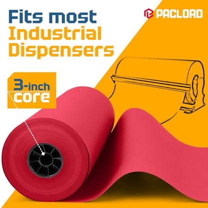 USA Made 18" x 8640" (720 ft) Red Kraft Paper Roll, Large Size - color: Red, size: 1 Roll