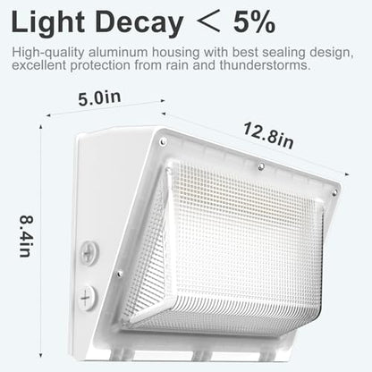 Lightdot 4Pack 200W LED Wall Pack Exterior Light, Dusk-to-Dawn,ETL-White - color: 200W-White｜4P