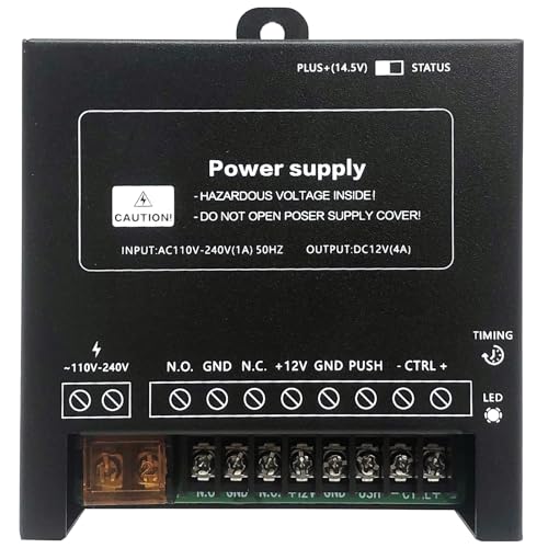 Door Access Control System Kit Set with 280kg/600lbs Electric Magnetic Lock, RFID Keypad, Two Remotes,DC12V/5A Power Supply,Stainless Steel Push to Exit Button， 5pcs RFID EM ID Card (C60-Kits) - color: C60-Kits