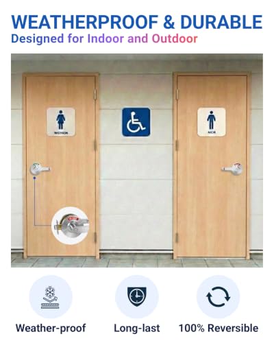 Commercial Privacy Indicator Door Lock, Heavy Duty Satin Chrome Bathroom Handle with 90mm Large Rose (Covers Old Holes) - ANSI Grade 2 Restroom Lever for Office, Medical & Gym (Satin Chrome) - color: Satin Chrome