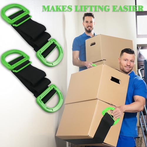 Adjustable Lifting Moving Straps, 1-Person Lifting Handle Straps with Anti-Slip Gloves, Furniture Moving Straps Support up to 600Lbs for Furniture, Boxes, House-Moving - style: 1-Person Lifting Handle Straps