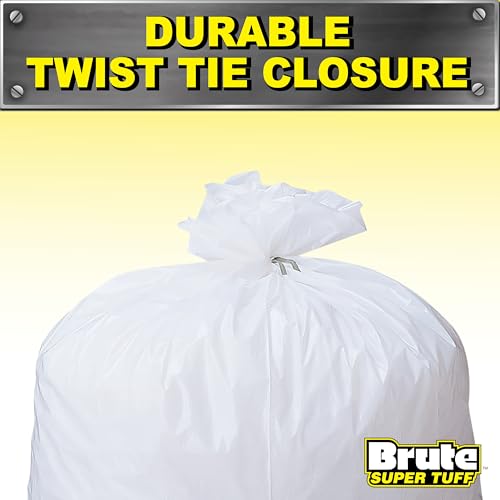 Brute Super Tuff 20 Gallon Kitchen Compactor Bags, 2.0 Mil, White, 20ct - size: 20 Count (Pack of 1), style: Compactor (20 Gallon)