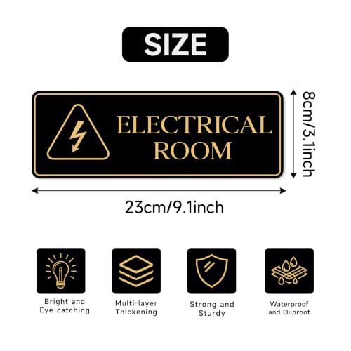 Electrical Room Door Sign for Business,Self-Adhesive Durable Modern - color: ELECTRICAL ROOM 638