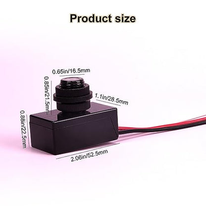 ZORZA 2Pcs Dusk to Dawn Switch DC12V-48V Photocell Sensor for Street Lamps