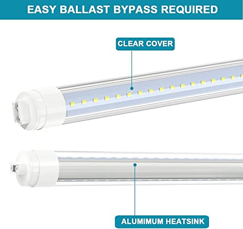 JESLED 360 Degree T8 T10 T12 5ft 36w LED Tubes, R17D/HO Base, 4-Pack - size: 5 feet
