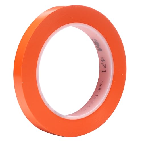 3M Vinyl Tape 471, 1/2 in x 36 yd, Orange, 1 Roll, Orange Floor Tape - size: 1/2 in x 36 yd, style: 1 Roll