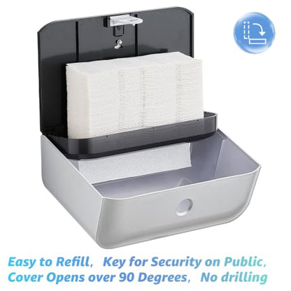 Multifold Paper Towel Dispenser Wall Mount, Silver - color: 5859-silver