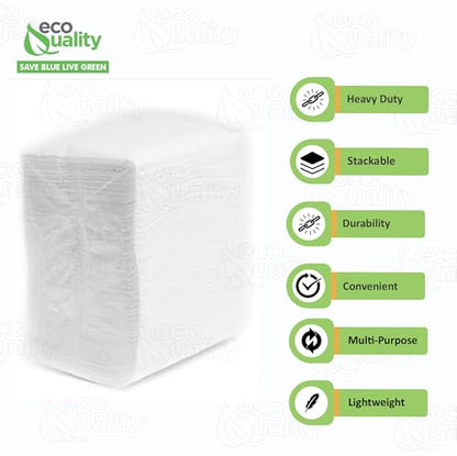 White Disposable Low Fold Dispenser Napkins 1 Ply, 3.5x5 Inch, 400 Pack