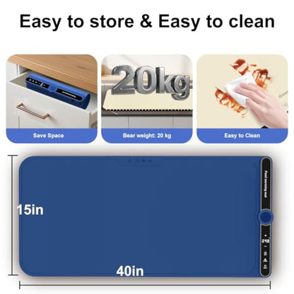 XXL Food Warming Mat for Parties Buffet 40”X15” Silicone Food Warmer 550W - size: Blue-XXL 15*40in