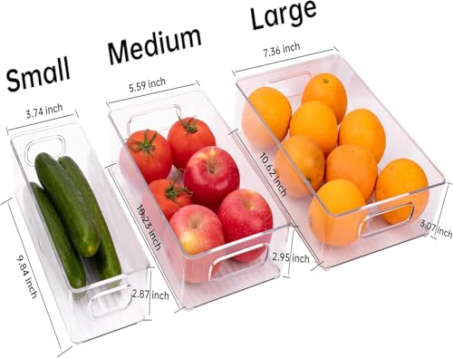 9 Pack Refrigerator Organizer Bins - size: 9 Pack