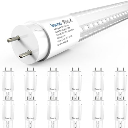 Sunco 12 Pack 4 Foot T8 LED Tube Light Bulbs, 24W, 5000K, Ballast Bypass - size: 12 Pack