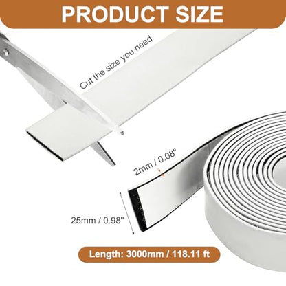 Smoke Fire Seal Strip 9.8Ft 25mm/0.98" Wx 2mm/0.08" T White - color: White, size: 9.8FT x 25mm / 0.98" W x 2mm / 0.08" T