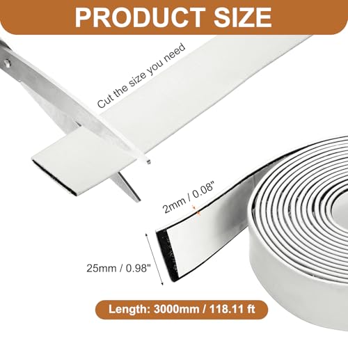 Smoke Fire Seal Strip 9.8Ft 25mm/0.98" Wx 2mm/0.08" T White - color: White, size: 9.8FT x 25mm / 0.98" W x 2mm / 0.08" T